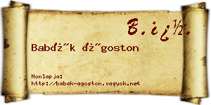 Babák Ágoston névjegykártya